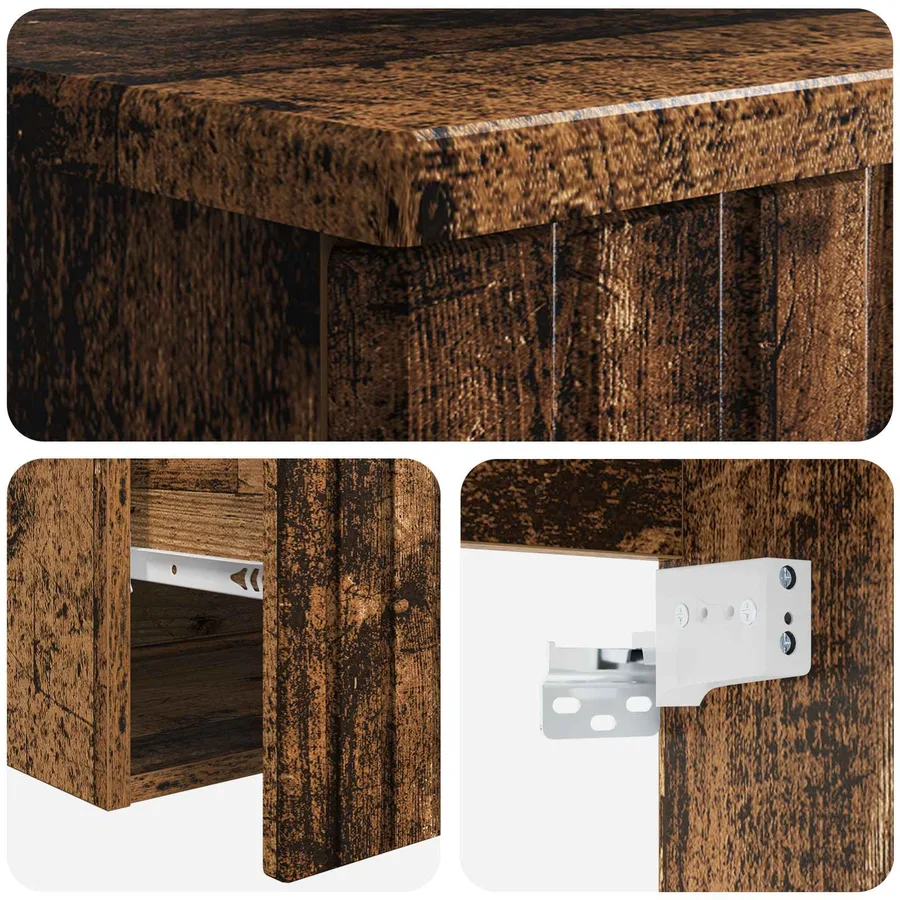 Meuble de lavabo mural Bois ancien 49 x 44,5 x 66,5 cm - 5