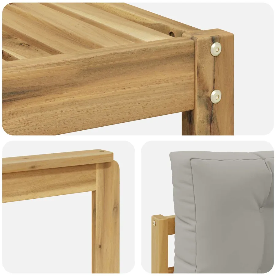 Ensemble de canapés d'extérieur 6 pc Blanc et gris clair - 5