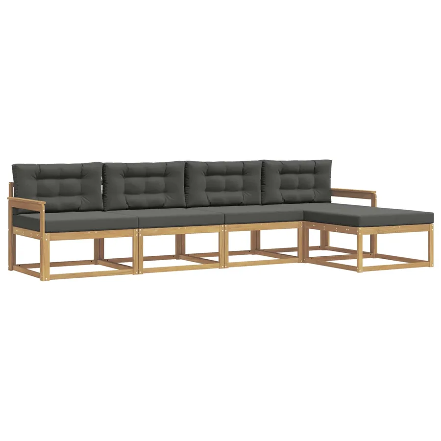 Ensemble de canapés d'extérieur 4 pcs Blanc et anthracite - 2