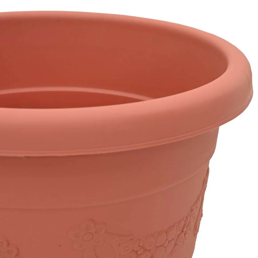 Pot à fleurs rond 24 pcs Rouge brique Ø 39 x 32 cm Plastique - 7