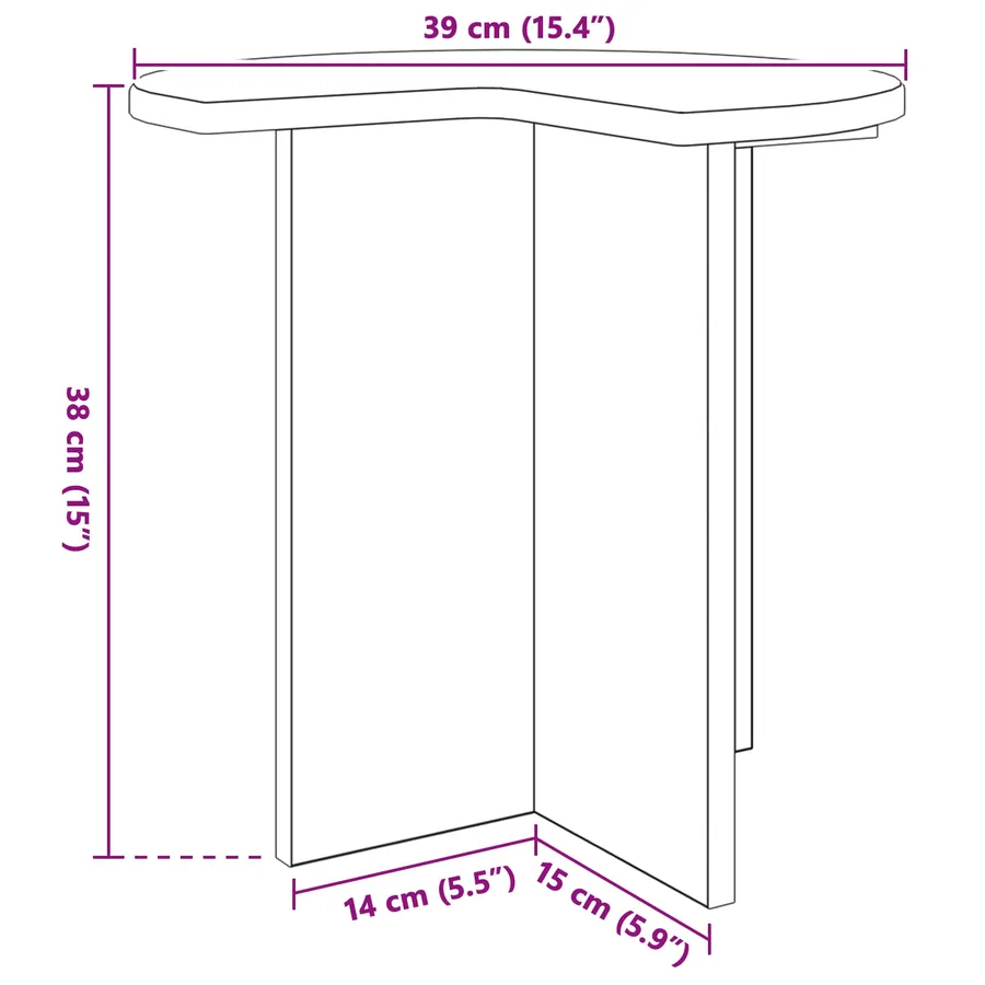 Table d'appoint Chêne Sonoma Ø 39 x 38 cm Bois d'ingénierie - 5