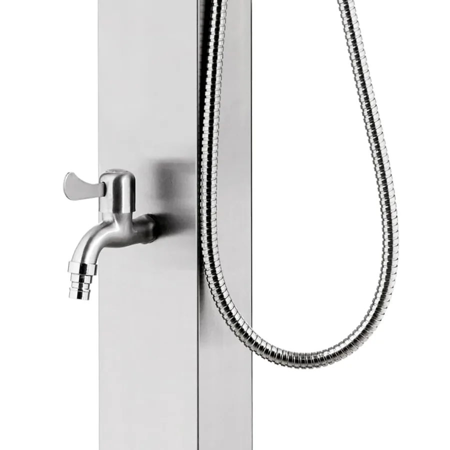 Douche de jardin avec base marron 225 cm Acier inoxydable - 10