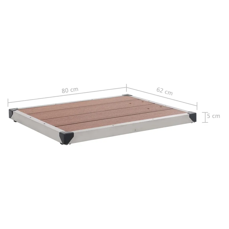Douche de jardin avec base marron 225 cm Acier inoxydable - 18