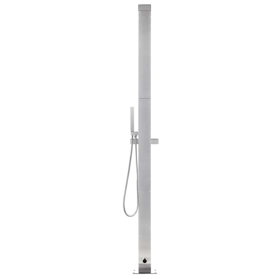 Douche de jardin avec base marron 225 cm Acier inoxydable - 6