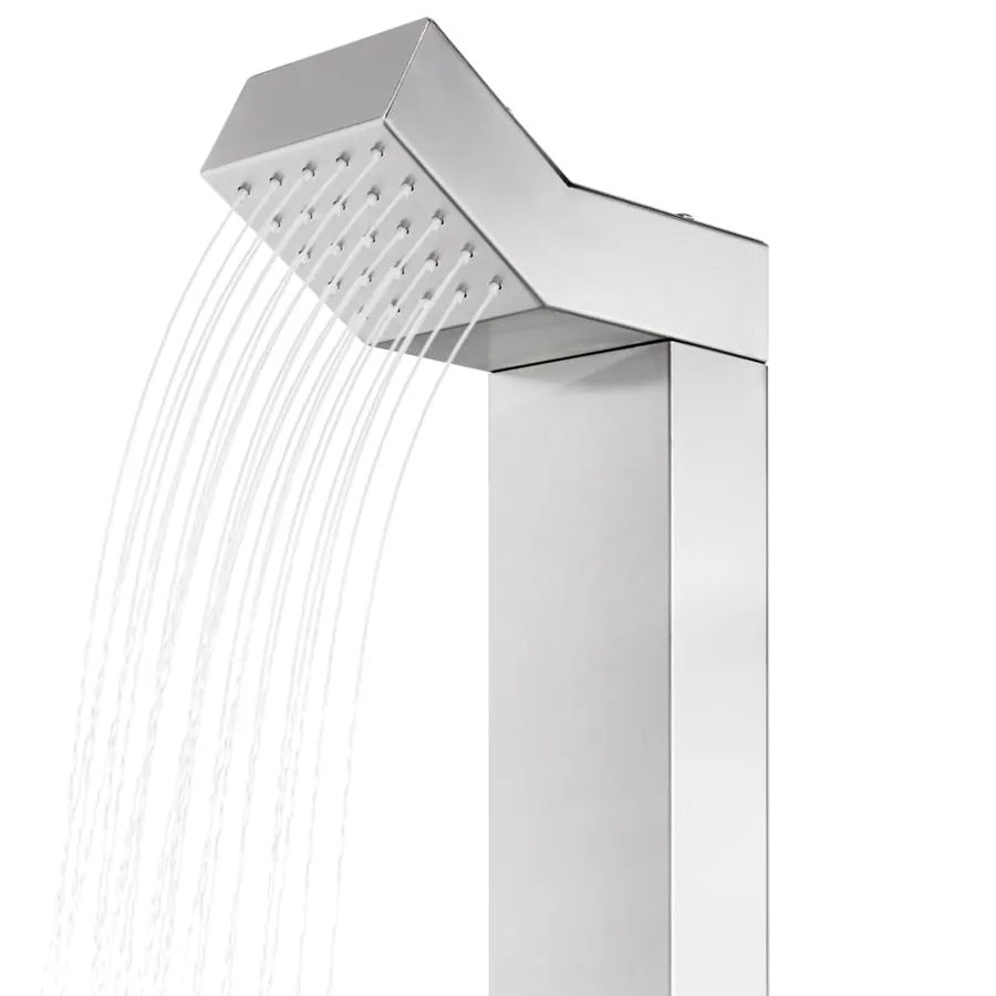 Douche de jardin avec base marron 225 cm Acier inoxydable - 7