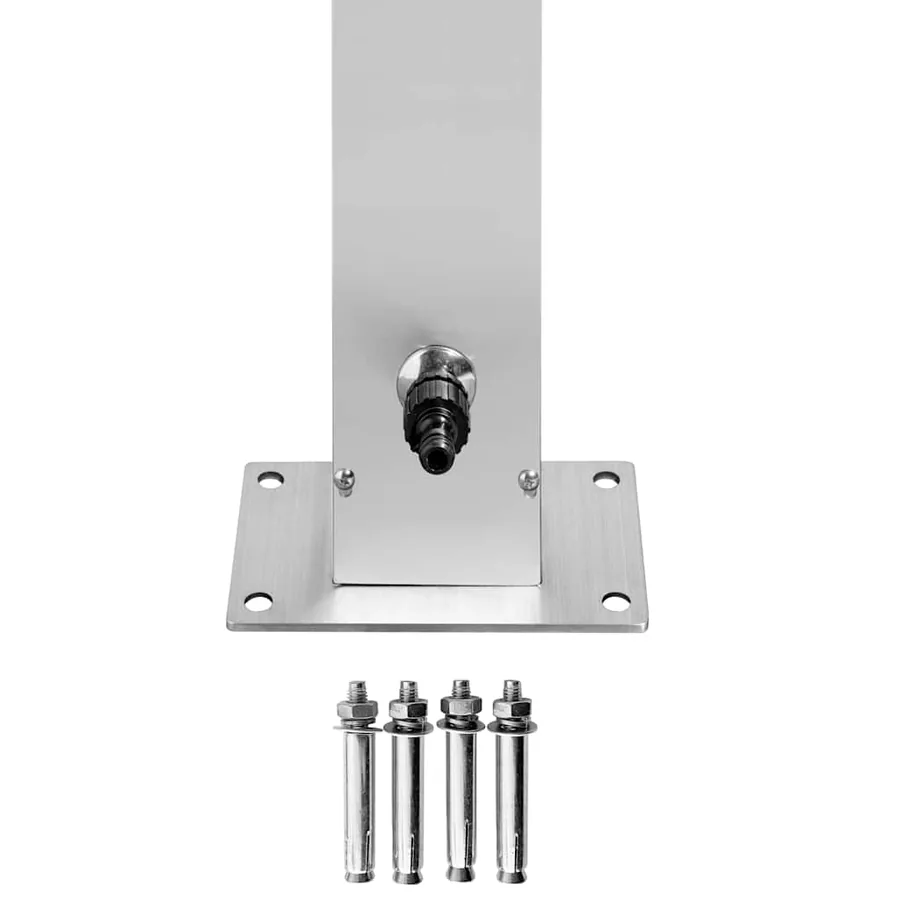 Douche de jardin avec base marron 225 cm Acier inoxydable - 8