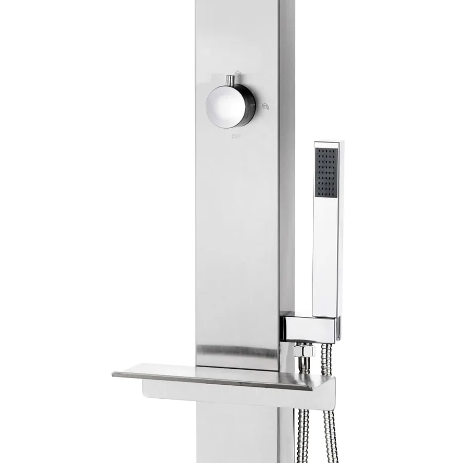 Douche de jardin avec base marron 225 cm Acier inoxydable - 9