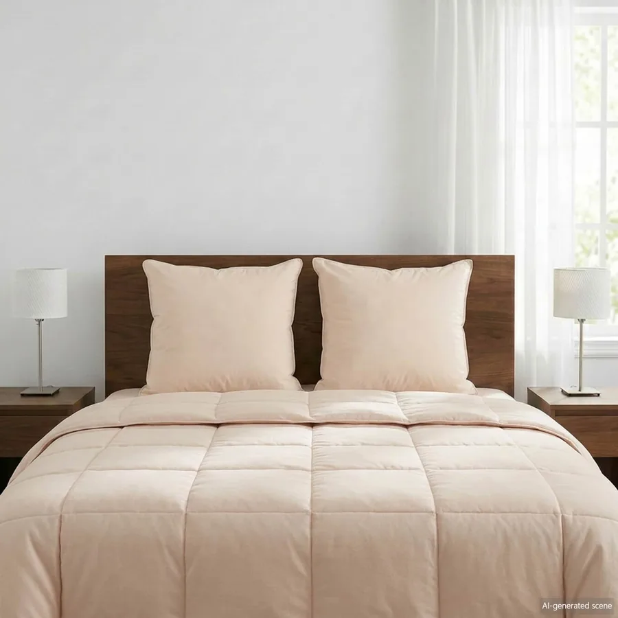 Oreiller 2 pcs Beige 65 x 65 cm Fibre de Kapok