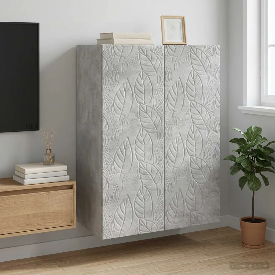 Armoire Murale Gris béton 66 x 34,5 x 90 cm Bois d'ingénierie