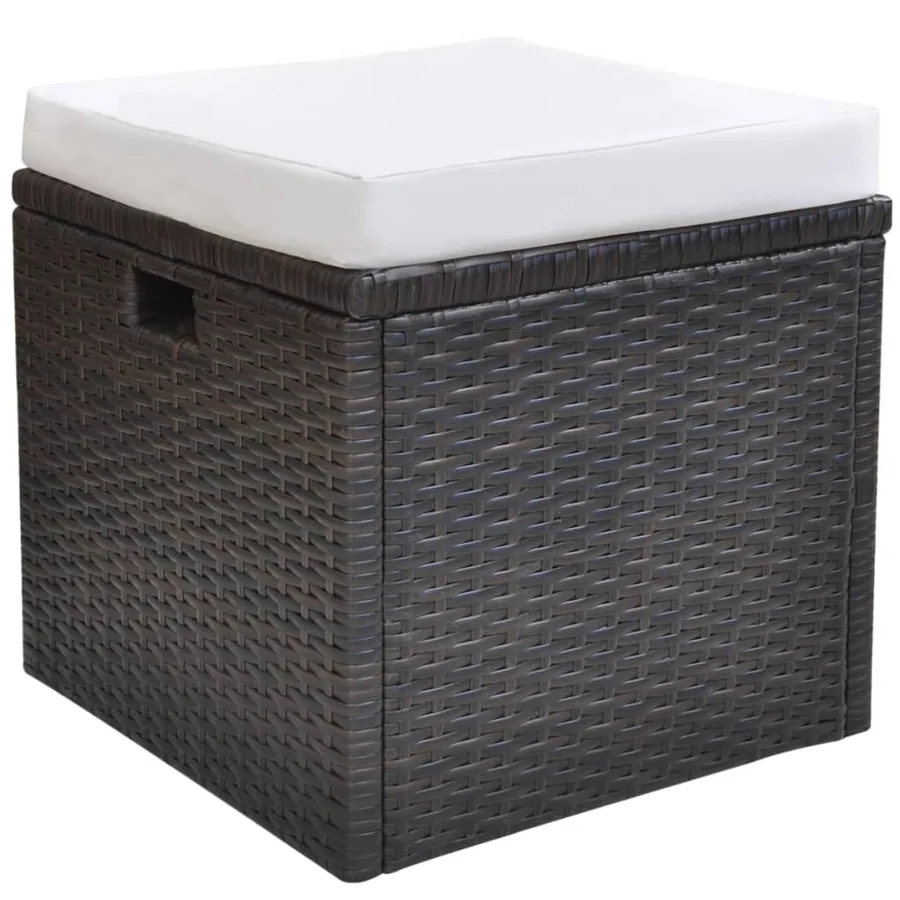Ensemble à manger d'extérieur avec coussins 6pcs Résine tressée - 7