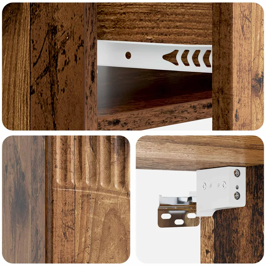 Cabinet de chevet mural 2 pcs Bois ancien 49 x 34,5 x 20 cm - 10
