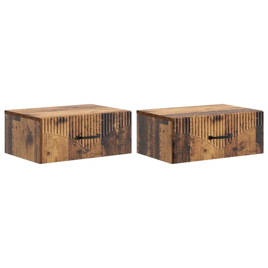 Cabinet de chevet mural 2 pcs Bois ancien 49 x 34,5 x 20 cm - 2