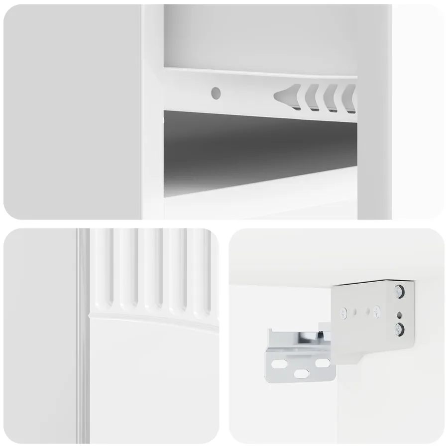 Cabinet de chevet mural 2 pcs Blanc brillant 49 x 34,5 x 20 cm - 10