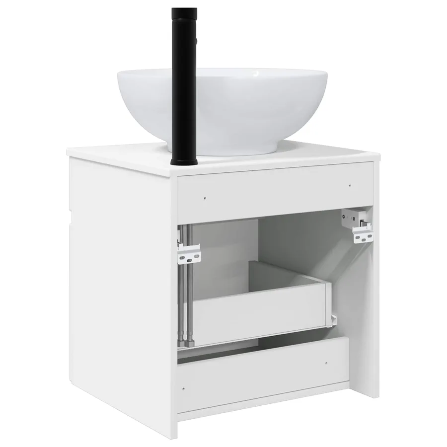 Meuble de lavabo mural Blanc brillant 49 x 44,5 x 66,5 cm - 4