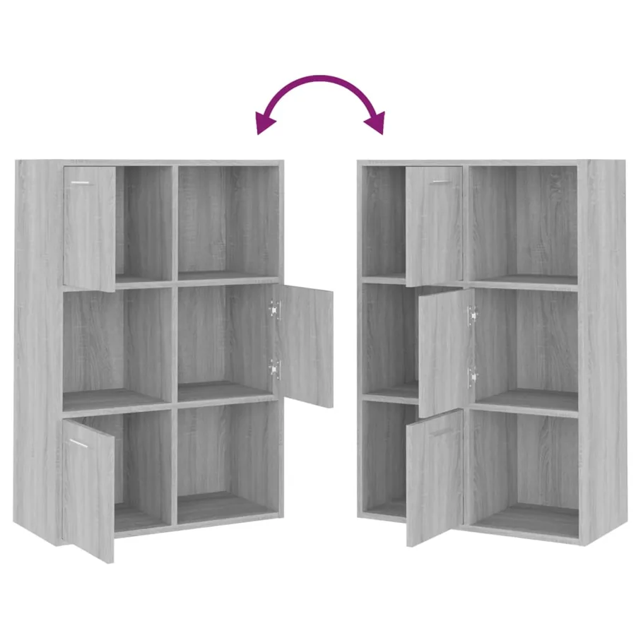 Armoire de rangement Sonoma gris 60x29,5x90 cm - 5