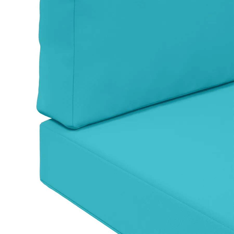Coussin de canapé d'extérieur 3 pcs Turquoise Polyester - 9
