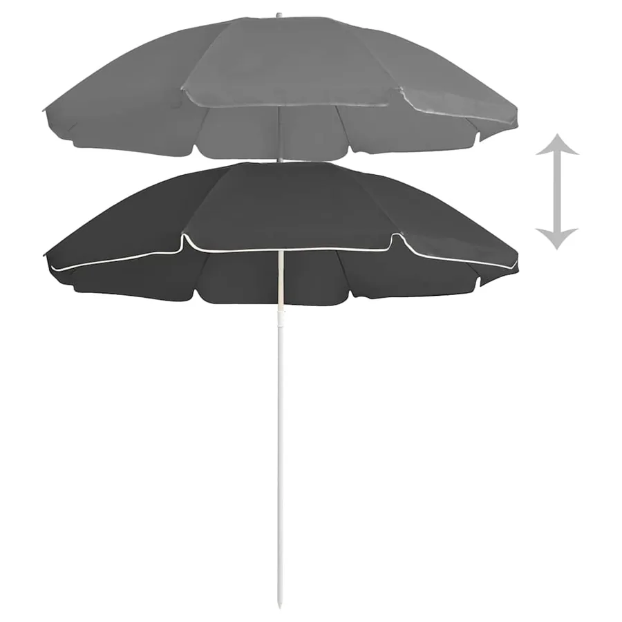 Parasol de jardin avec mât en acier anthracite 180 cm - 2