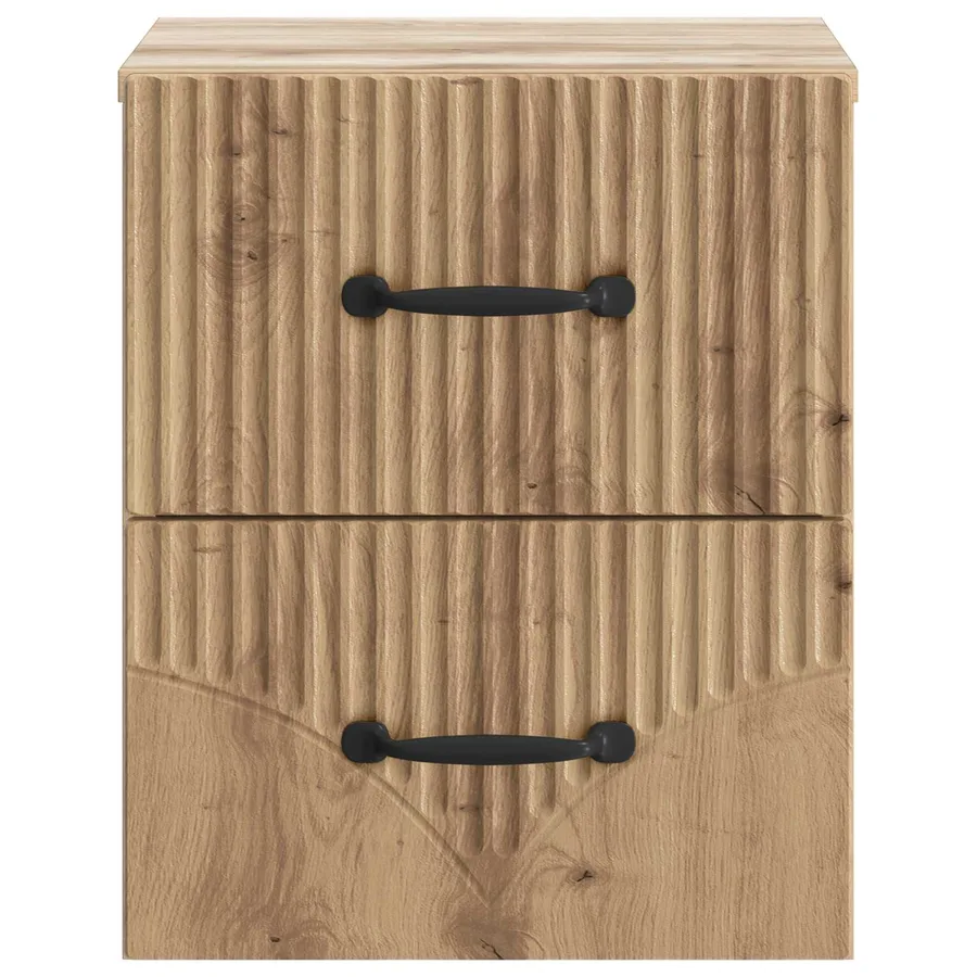 Cabinet de chevet mural Chêne artisanal 34,5 x 33 x 40 cm - 5