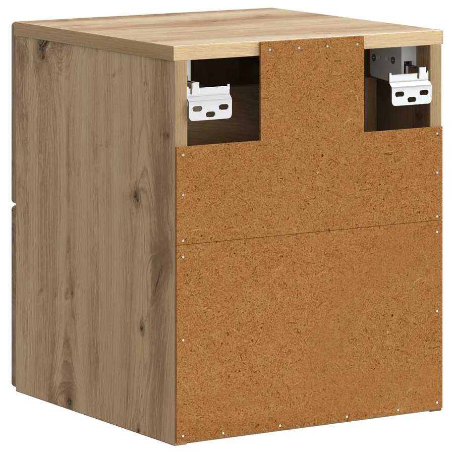 Cabinet de chevet mural Chêne artisanal 34,5 x 33 x 40 cm - 7
