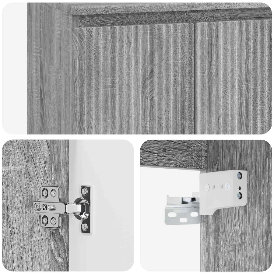 Vanité de lavabo mural Sonoma gris 49,5 x 41 x 62,5 cm - 6