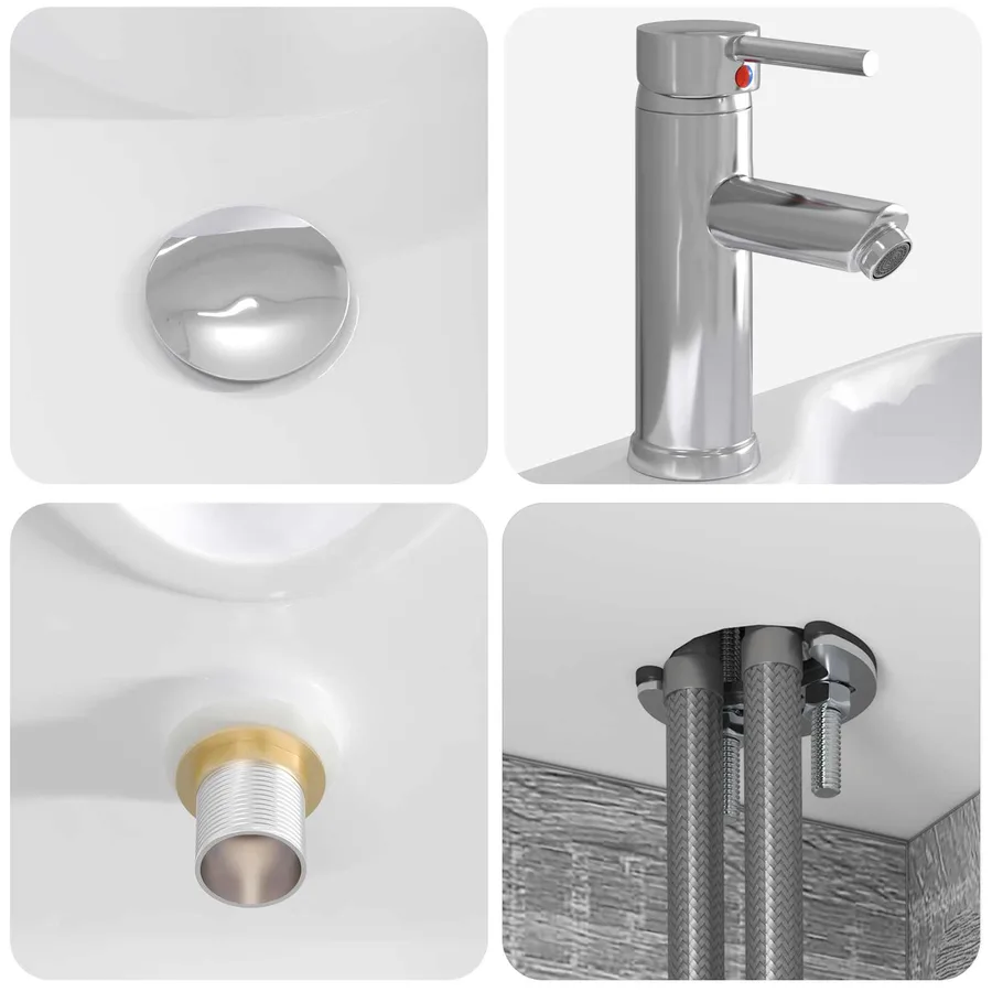 Vanité de lavabo mural Sonoma gris 49,5 x 41 x 62,5 cm - 7