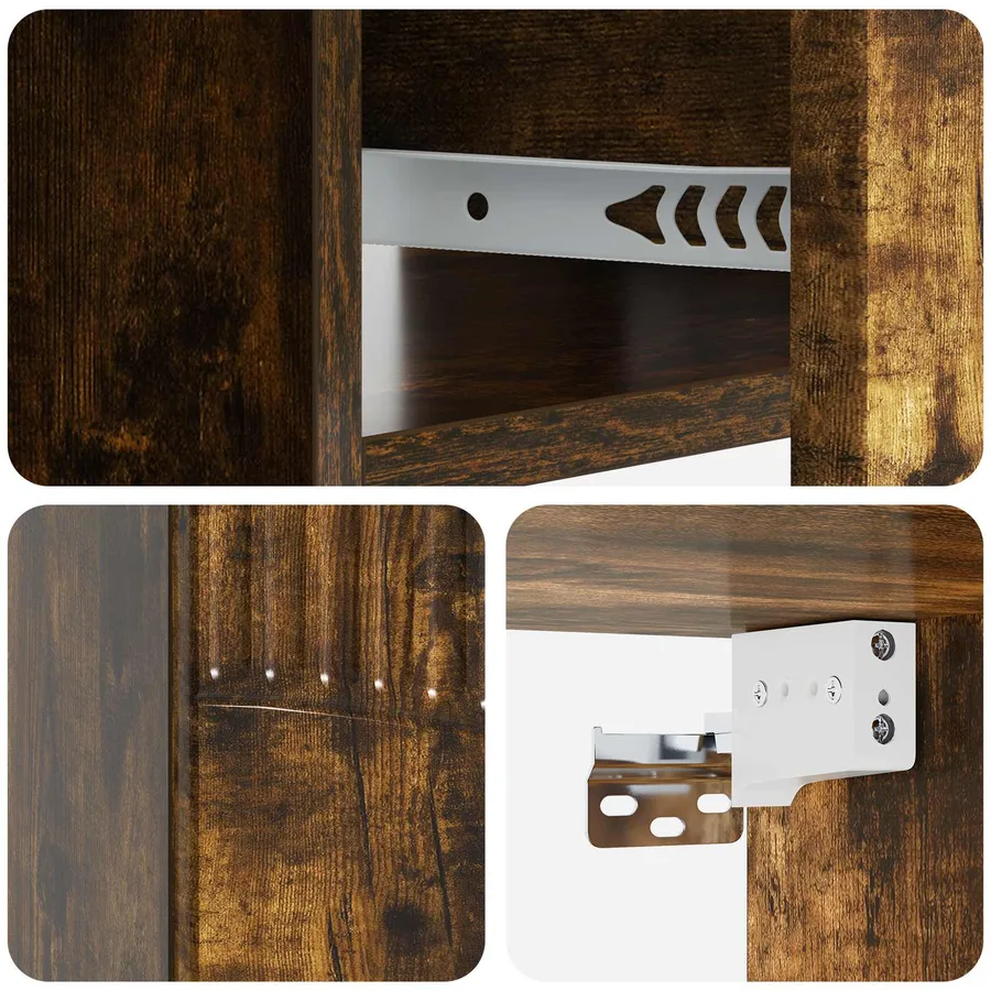 Cabinet de chevet mural 2 pcs Chêne fumé 49 x 34,5 x 20 cm - 8