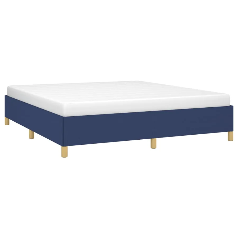 Cadre de lit sans matelas bleu 160x200 cm tissu - 3