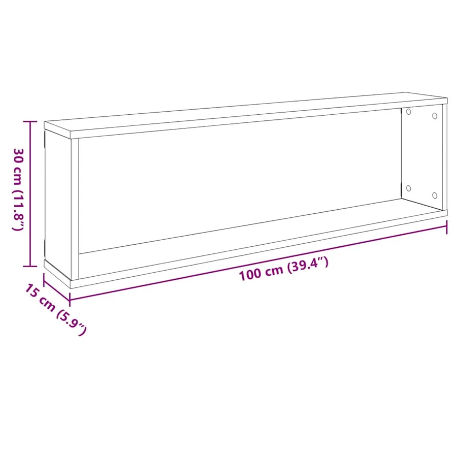 Étagères cube murales 2 pcs blanc 100x15x30cm bois d'ingénierie - 11