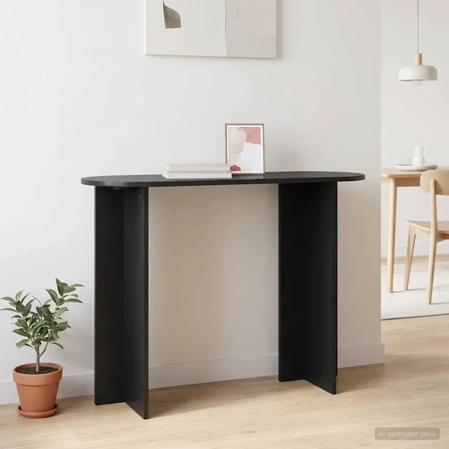 Table console Chêne noir 100 x 39,5 x 75 cm Bois d'ingénierie - 4