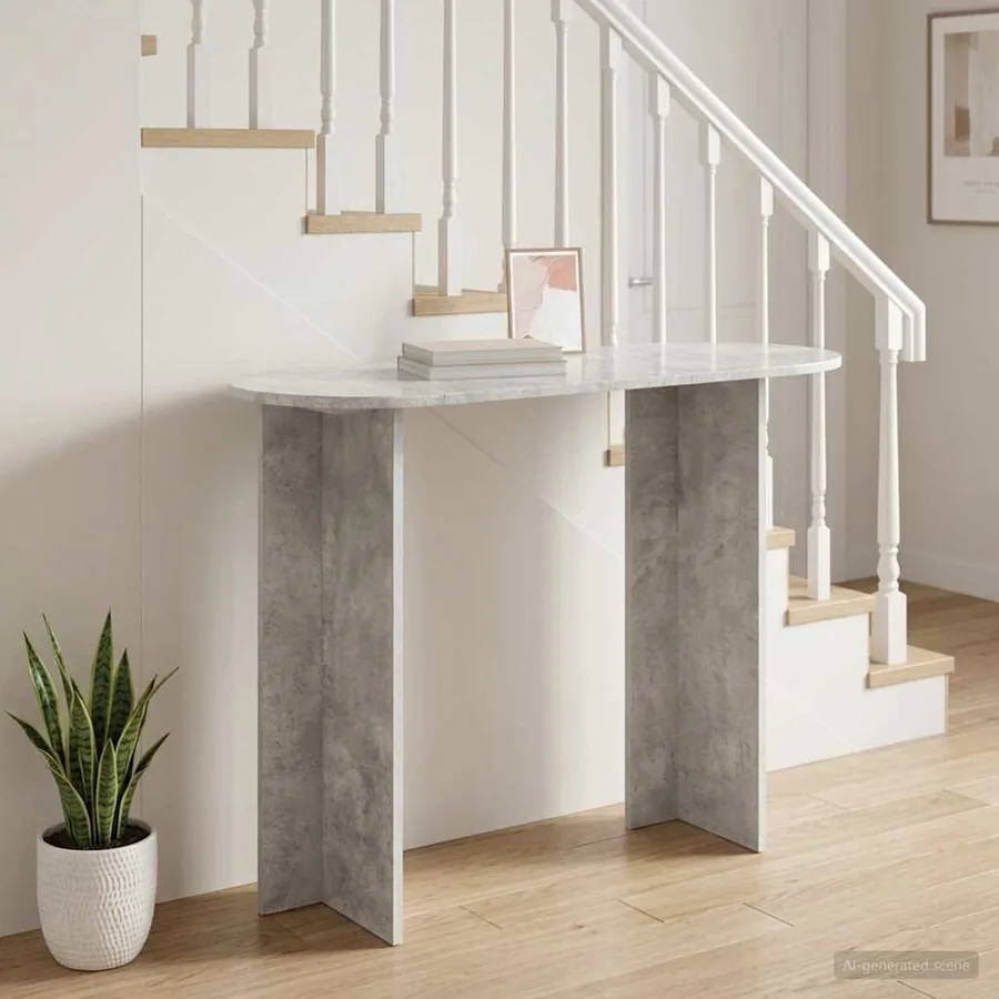 Table console Gris béton 100 x 39,5 x 75 cm Bois d'ingénierie