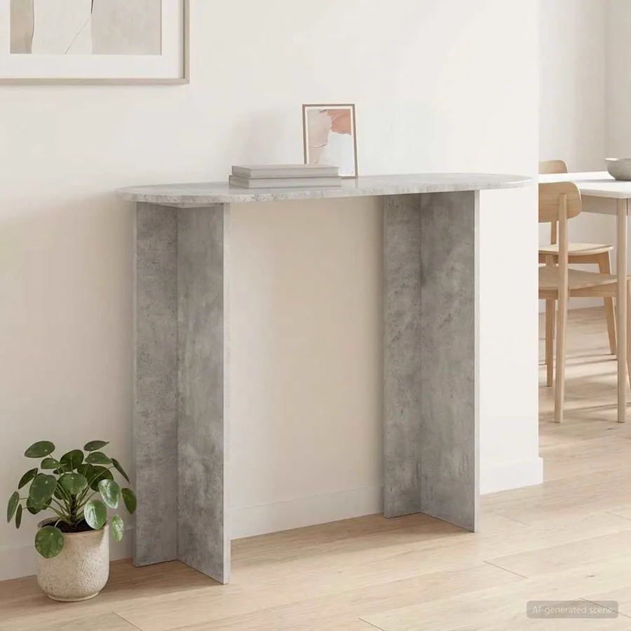 Table console Gris béton 100 x 39,5 x 75 cm Bois d'ingénierie - 4