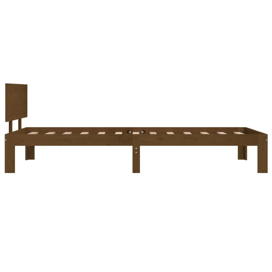 Cadre de lit sans matelas Marron miel Bois pin massif 90x200 cm - 5