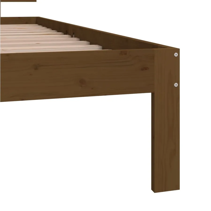 Cadre de lit sans matelas Marron miel Bois pin massif 90x200 cm - 6