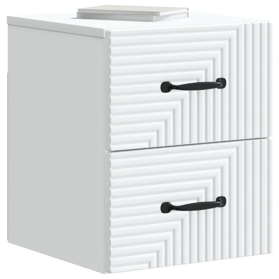 Cabinet de chevet mural 2 pcs Blanc 34,5 x 33 x 40 cm - 3