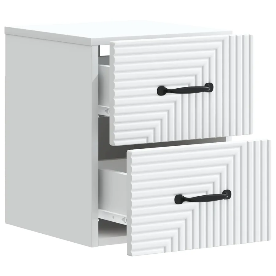 Cabinet de chevet mural 2 pcs Blanc 34,5 x 33 x 40 cm - 6