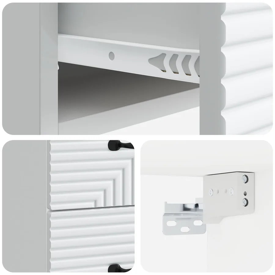 Cabinet de chevet mural 2 pcs Blanc 34,5 x 33 x 40 cm - 8