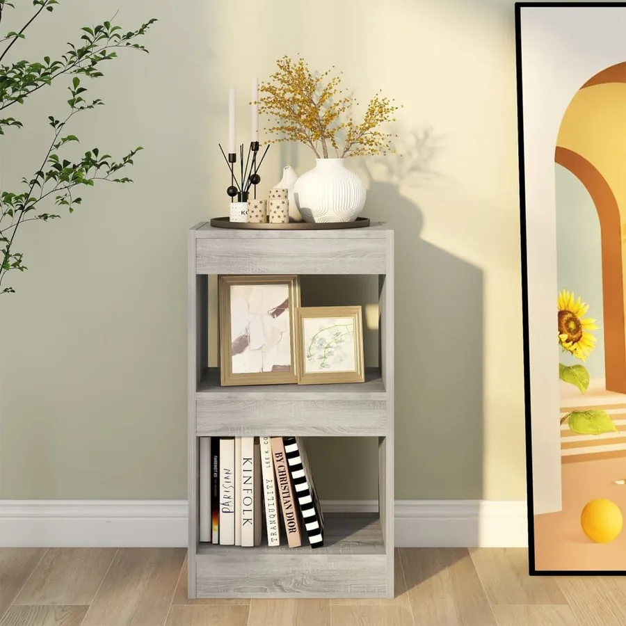 Bibliothèque/Séparateur de pièce Sonoma gris 40x30x72 cm - 5