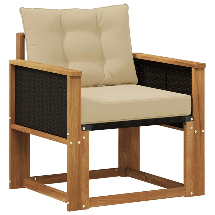 Sofa de milieu extérieur Bois d'Acacia Massif Naturel - 2