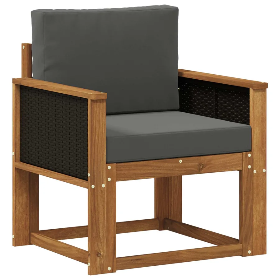 Sofa de milieu extérieur Bois d'Acacia Massif Naturel - 2