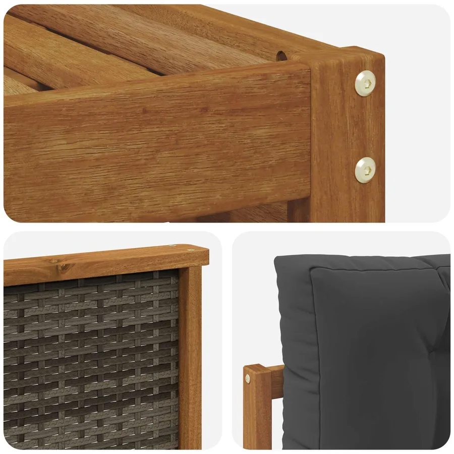 Ensemble de canapés d'extérieur 7 pcs Naturel et Anthracite - 6