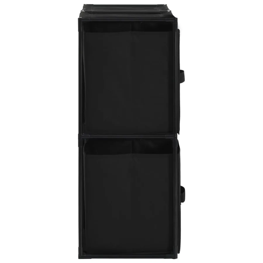 Armoire de rangement avec 4 paniers tissu Noir 63x30x71cm Acier - 5