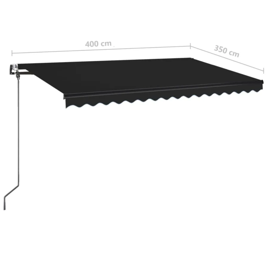 Auvent automatique capteur de vent et LED 400x350 cm Anthracite - 10