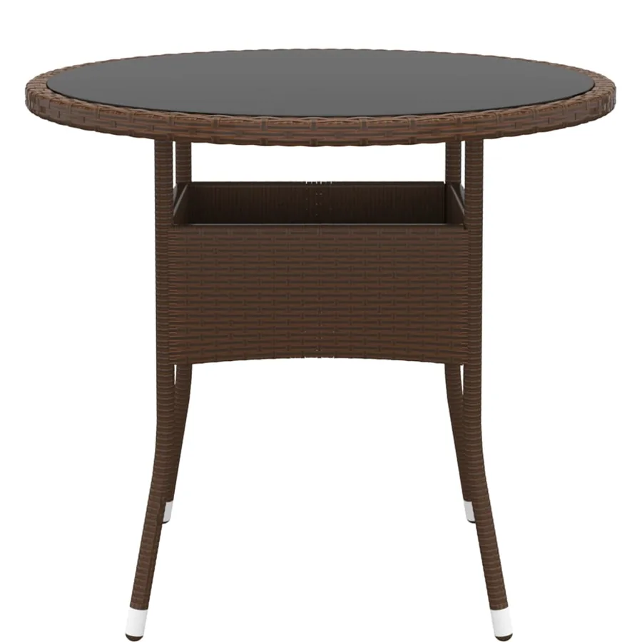 Ensemble à manger de jardin 3pcs Résine tressée Marron - 6