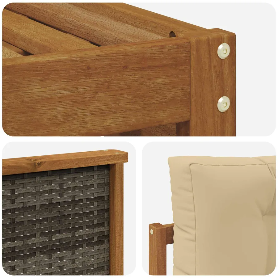 Ensemble de canapés d'extérieur 10 pcs Naturel et Beige - 6