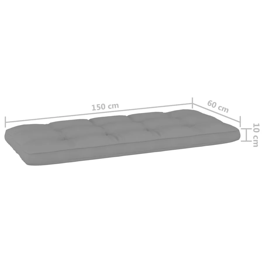 Banc de jardin avec coussins gris 179 cm Pin imprégné - 6