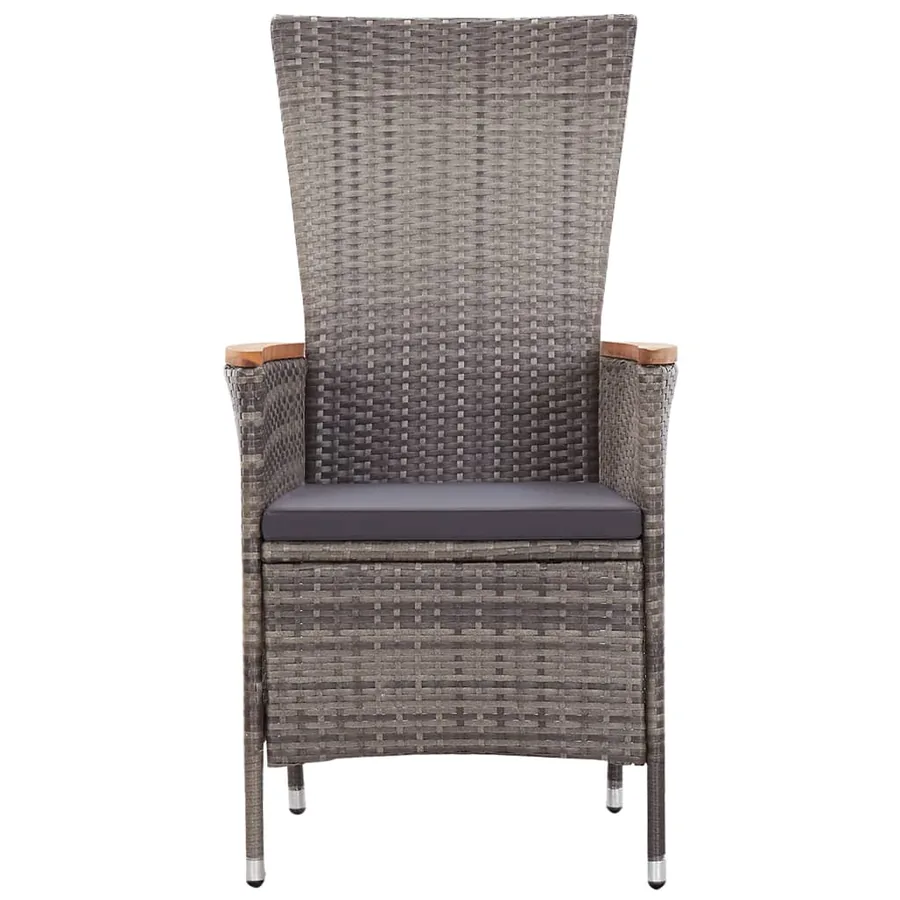 Ensemble à manger de jardin avec coussins 7 pcs Gris - 4