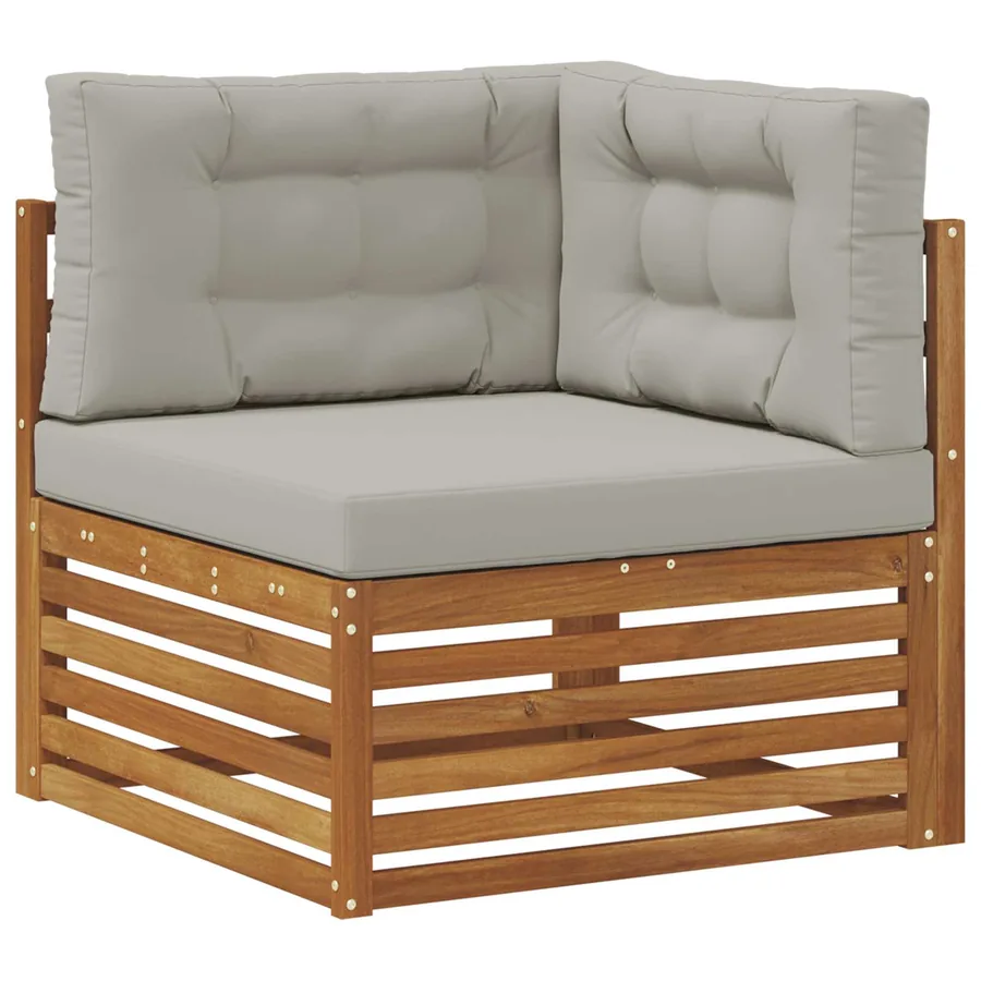Ensembles de canapés avec coussin 10 pcs Bois d'Acacia Massif - 4