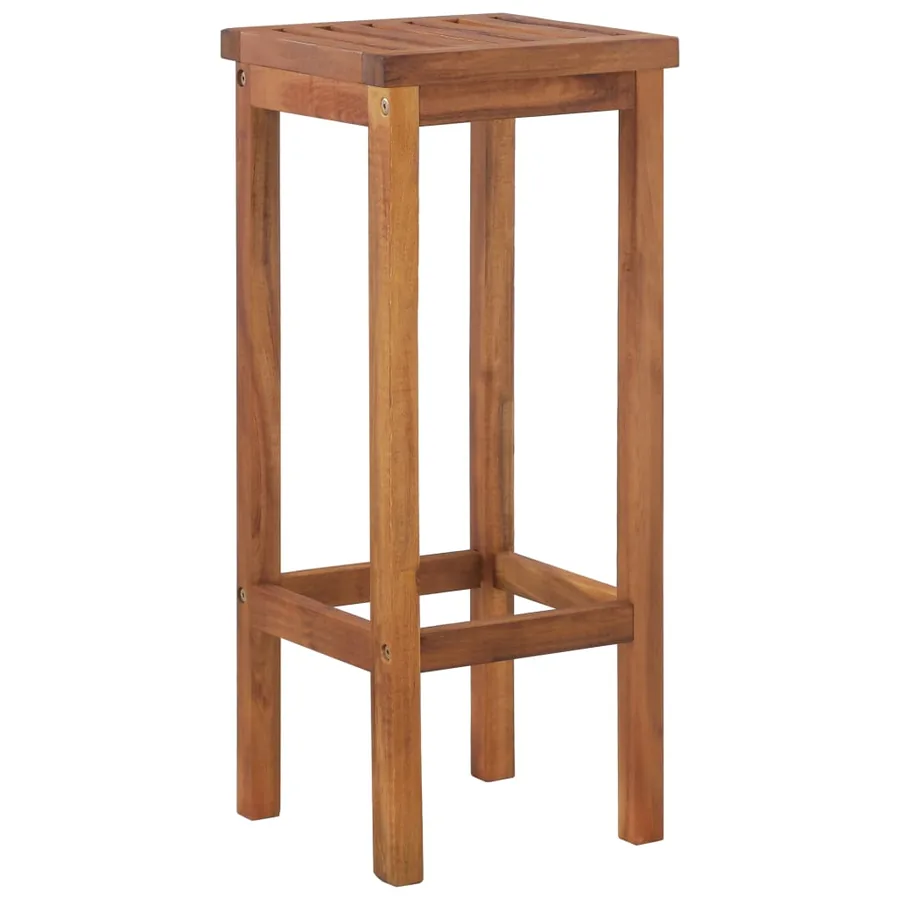 Tabourets de bar lot de 6 bois massif d'acacia - 3