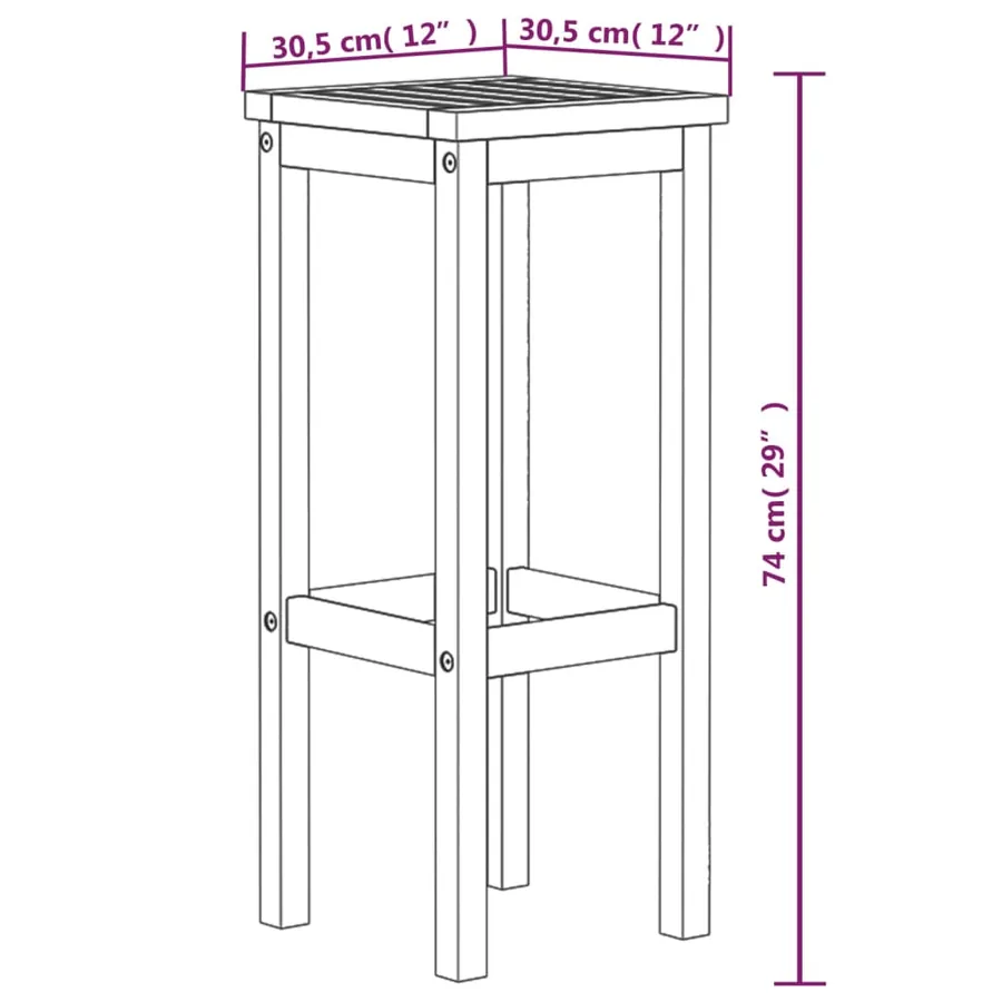 Tabourets de bar lot de 6 bois massif d'acacia - 5