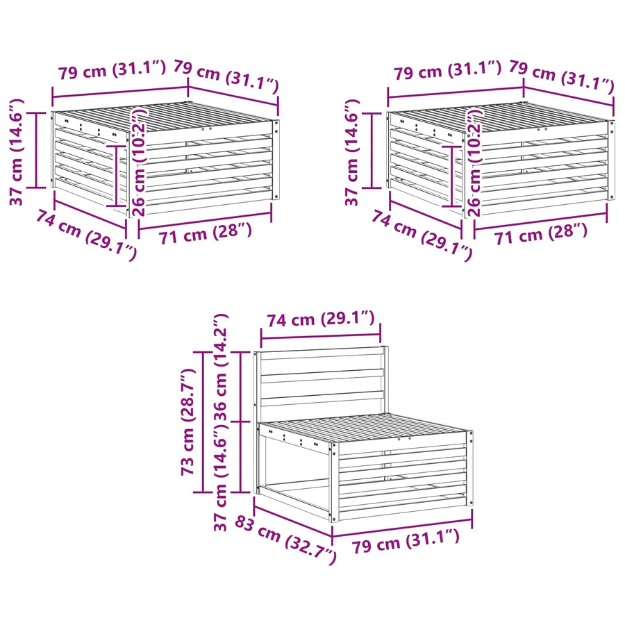 Ensemble de canapés d'extérieur 6 pcs Naturel - 9